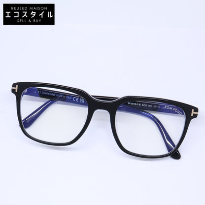 TOM FORD トムフォード FT5818-F-B/V 001 シャイニーブラック ウェリントン/スクエア型フレーム ブルーライトカットレンズメガネ 眼鏡