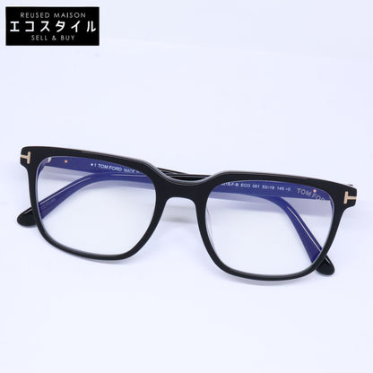 TOM FORD トムフォード FT5818-F-B/V 001 シャイニーブラック ウェリントン/スクエア型フレーム ブルーライトカットレンズメガネ 眼鏡