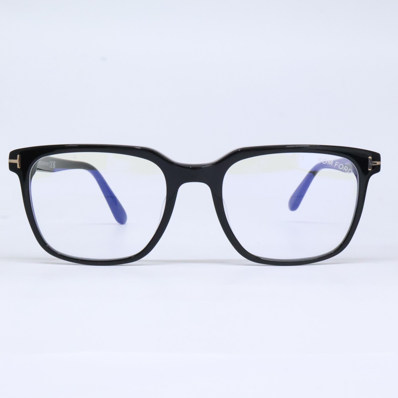 TOM FORD トムフォード FT5818-F-B/V 001 シャイニーブラック ウェリントン/スクエア型フレーム ブルーライトカットレンズメガネ 眼鏡