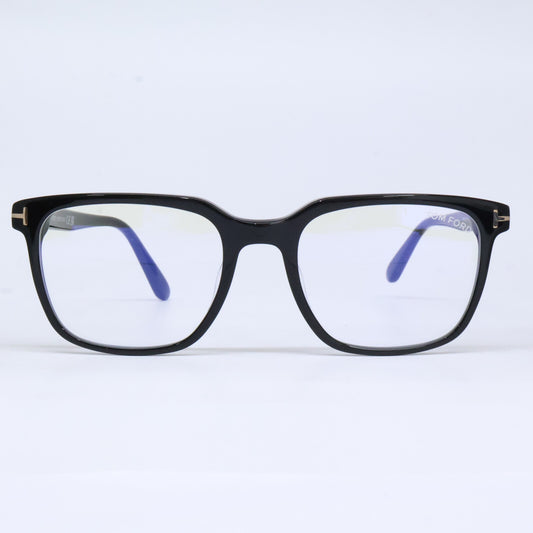 TOM FORD トムフォード FT5818-F-B/V 001 シャイニーブラック ウェリントン/スクエア型フレーム ブルーライトカットレンズメガネ 眼鏡