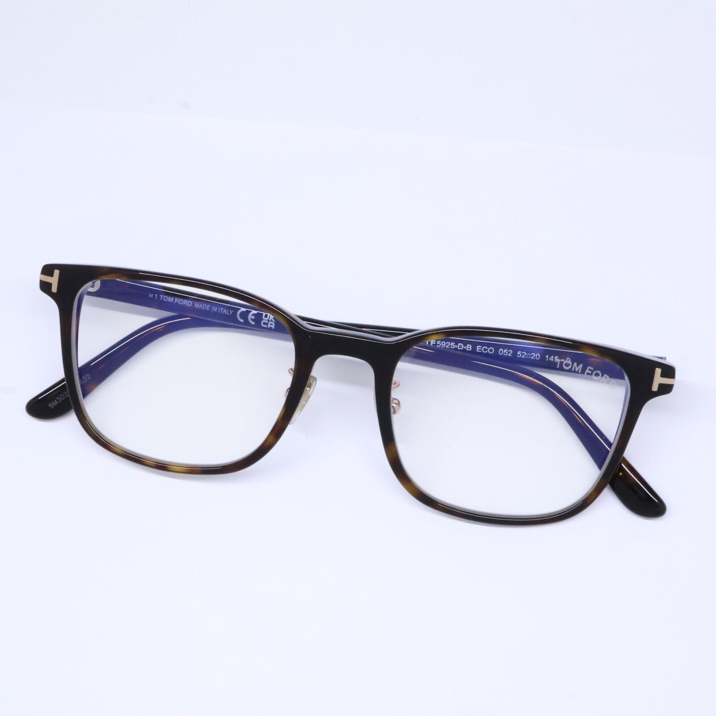 TOM FORD トムフォード FT5925-D-B/V 052 ダークハバナ×ゴールド ウェリントンシェイプ ブルーライトカットレンズメガネ 眼鏡