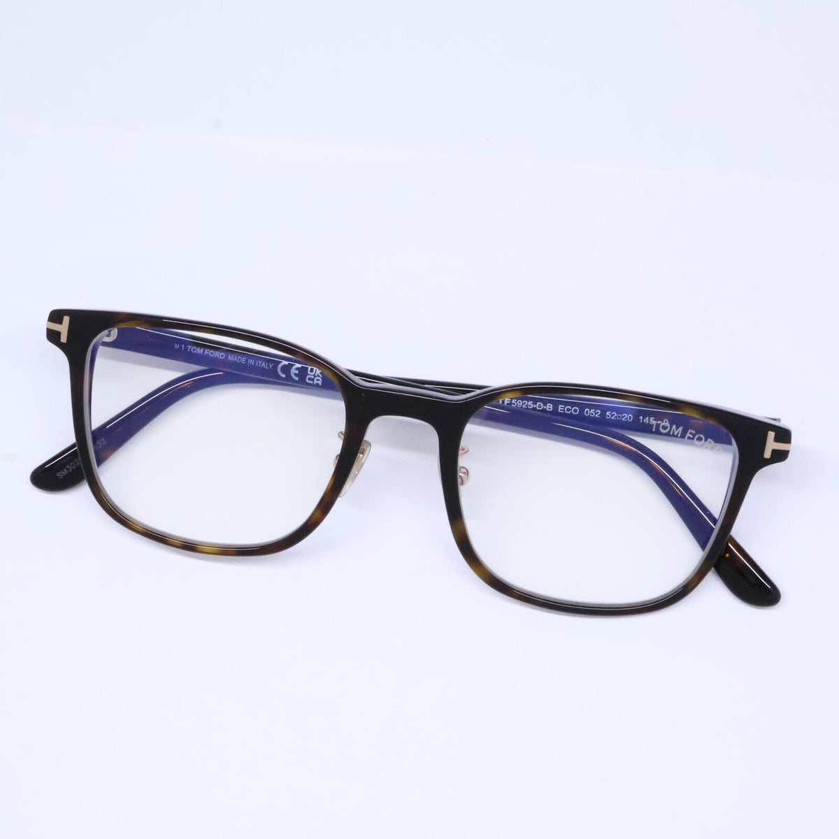 TOM FORD トムフォード FT5925-D-B/V 052 ダークハバナ×ゴールド ウェリントンシェイプ ブルーライトカットレンズメガネ 眼鏡