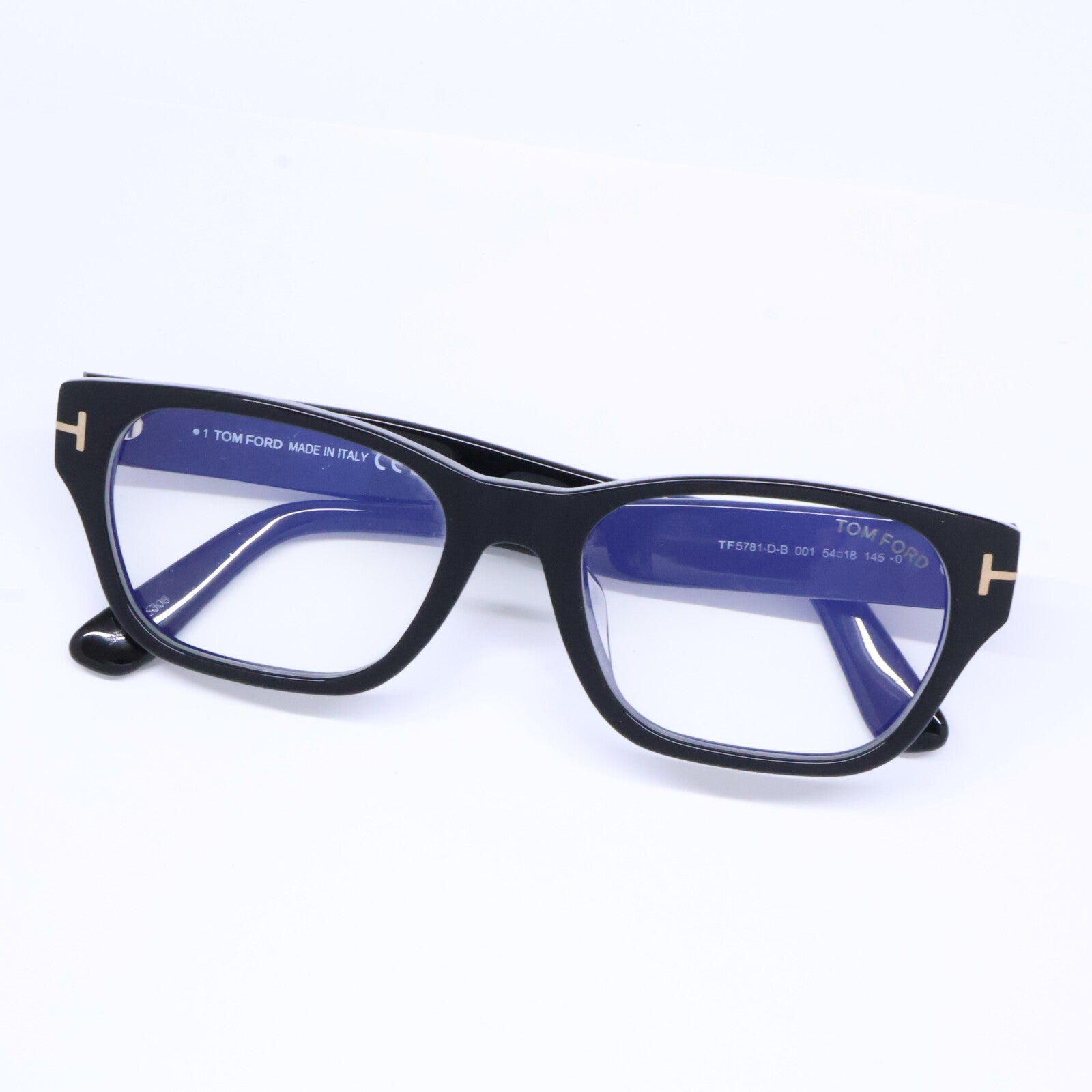 TOM FORD トムフォード FT5781-D-B/V 001 シャイニーブラック スクエア/ウェリントン ブルーライトカットレンズメガネ 眼鏡