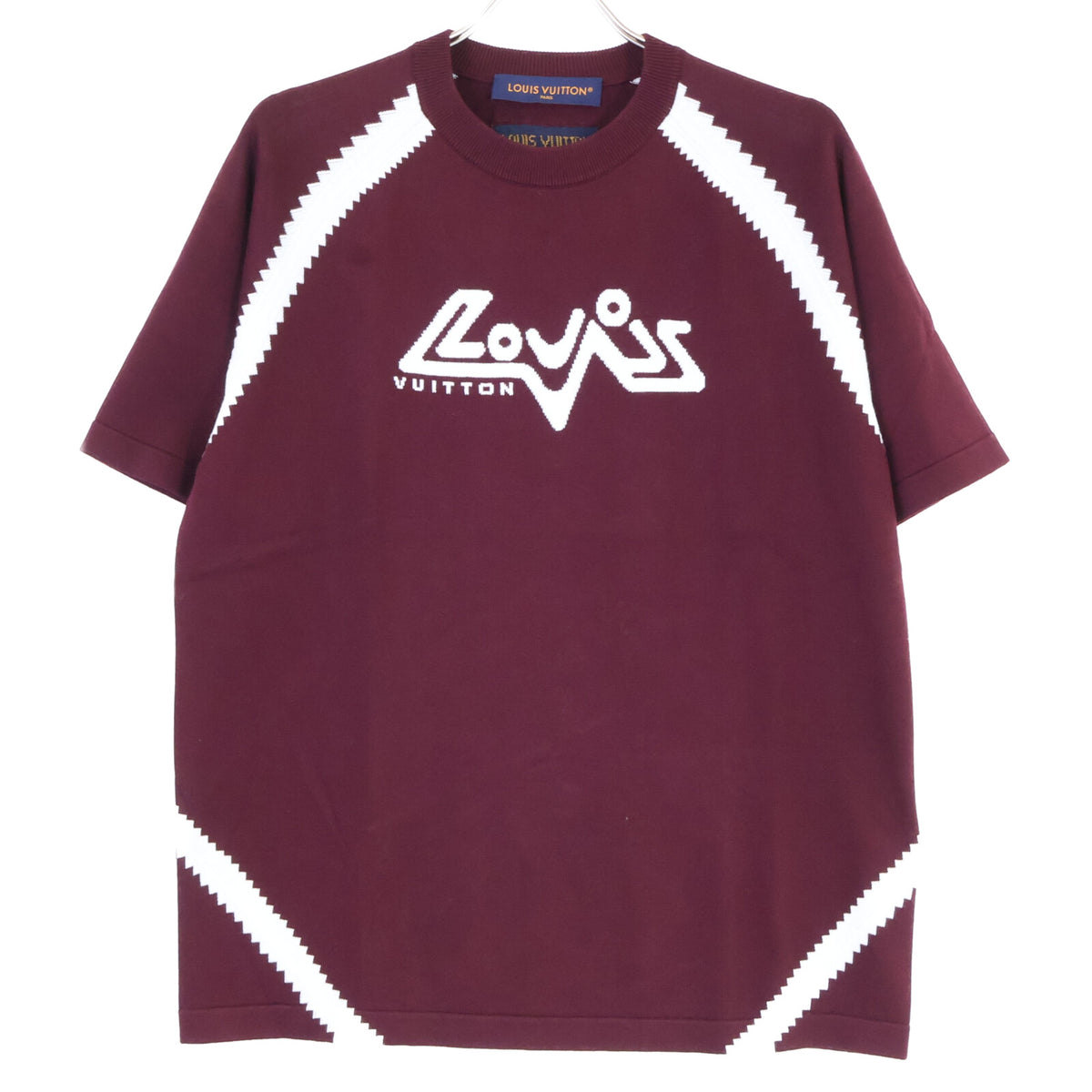 LOUIS VUITTON Louis Vuitton 【Excellent Condition/Domestic Authorized/23AW】RM232 AUQ HPN75W Intarsia Crew-Neck Short-Sleeve Knit Sweater Tops