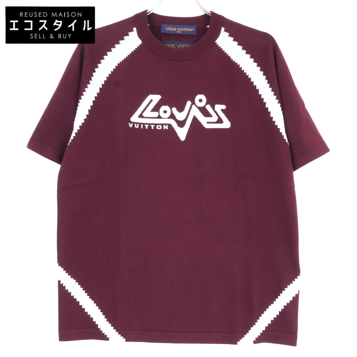 LOUIS VUITTON Louis Vuitton 【Excellent Condition/Domestic Authorized/23AW】RM232 AUQ HPN75W Intarsia Crew-Neck Short-Sleeve Knit Sweater Tops