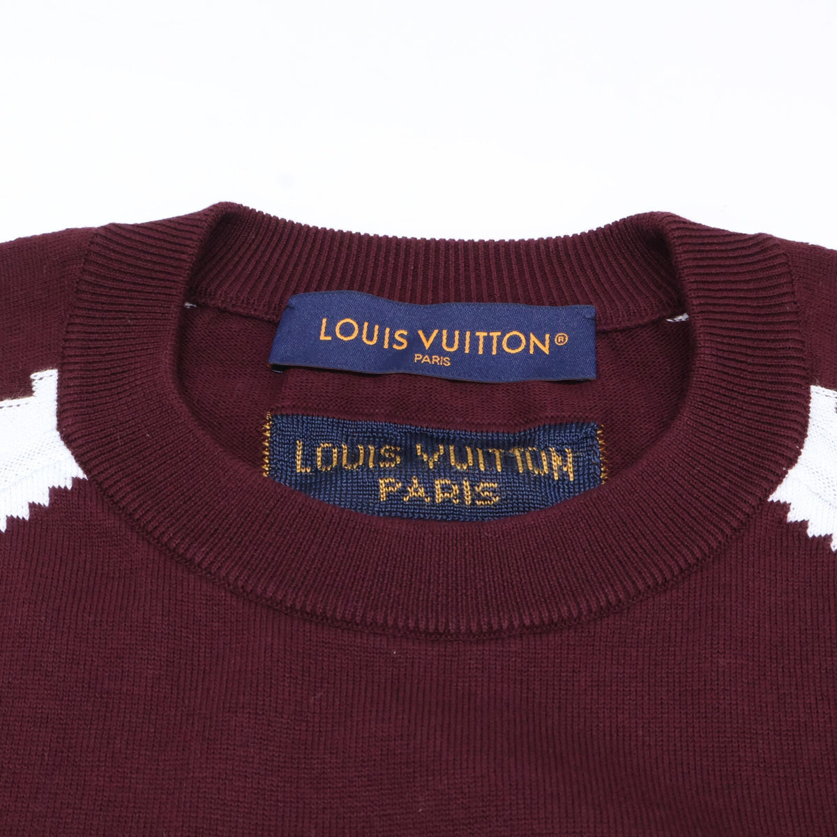 LOUIS VUITTON Louis Vuitton 【Excellent Condition/Domestic Authorized/23AW】RM232 AUQ HPN75W Intarsia Crew-Neck Short-Sleeve Knit Sweater Tops