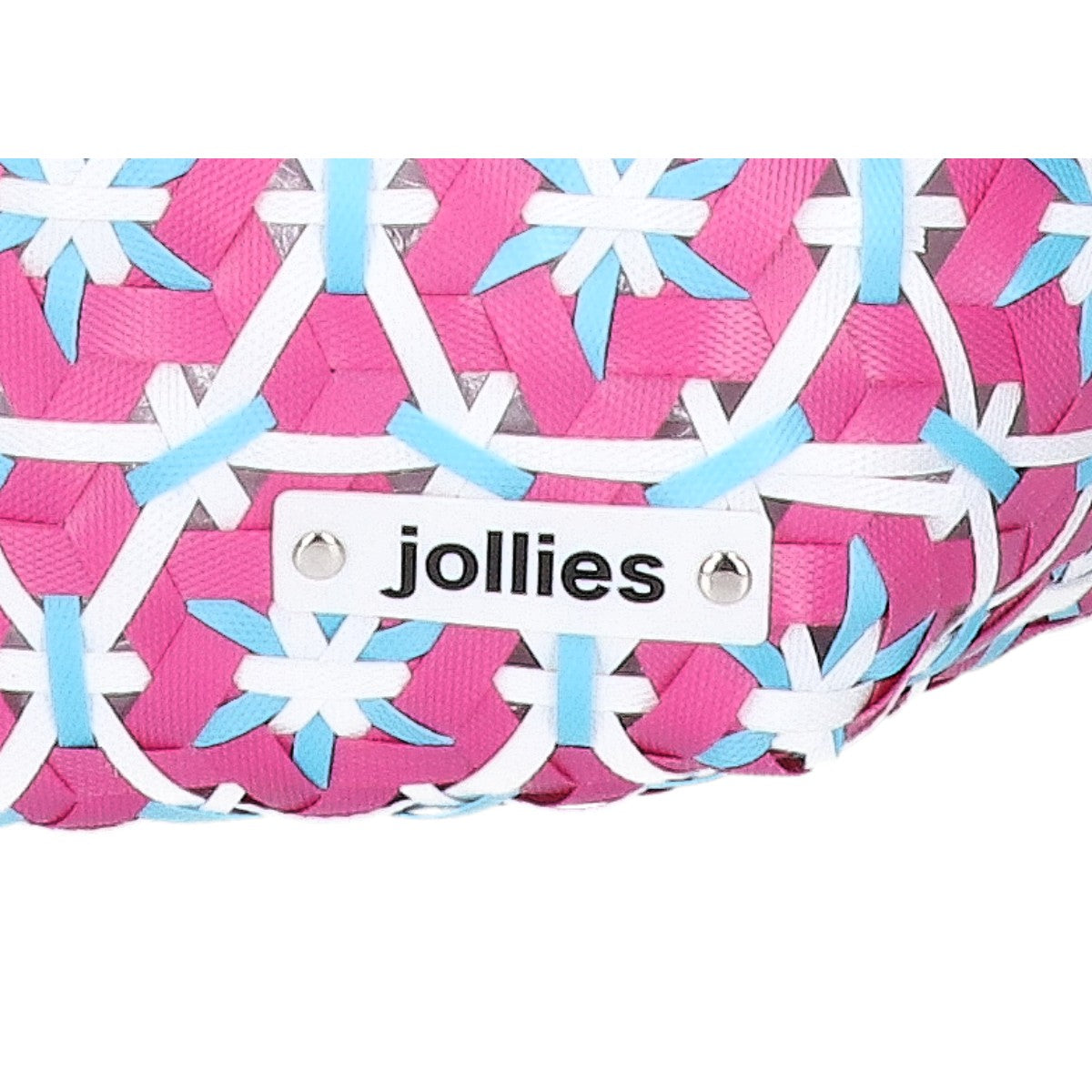 jollies ジョリーズ 【新品同様】コンチョボタン 模様編み かごバッグ トートバッグ