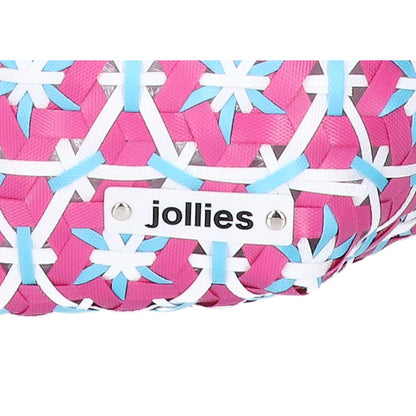 jollies ジョリーズ 【新品同様】コンチョボタン 模様編み かごバッグ トートバッグ