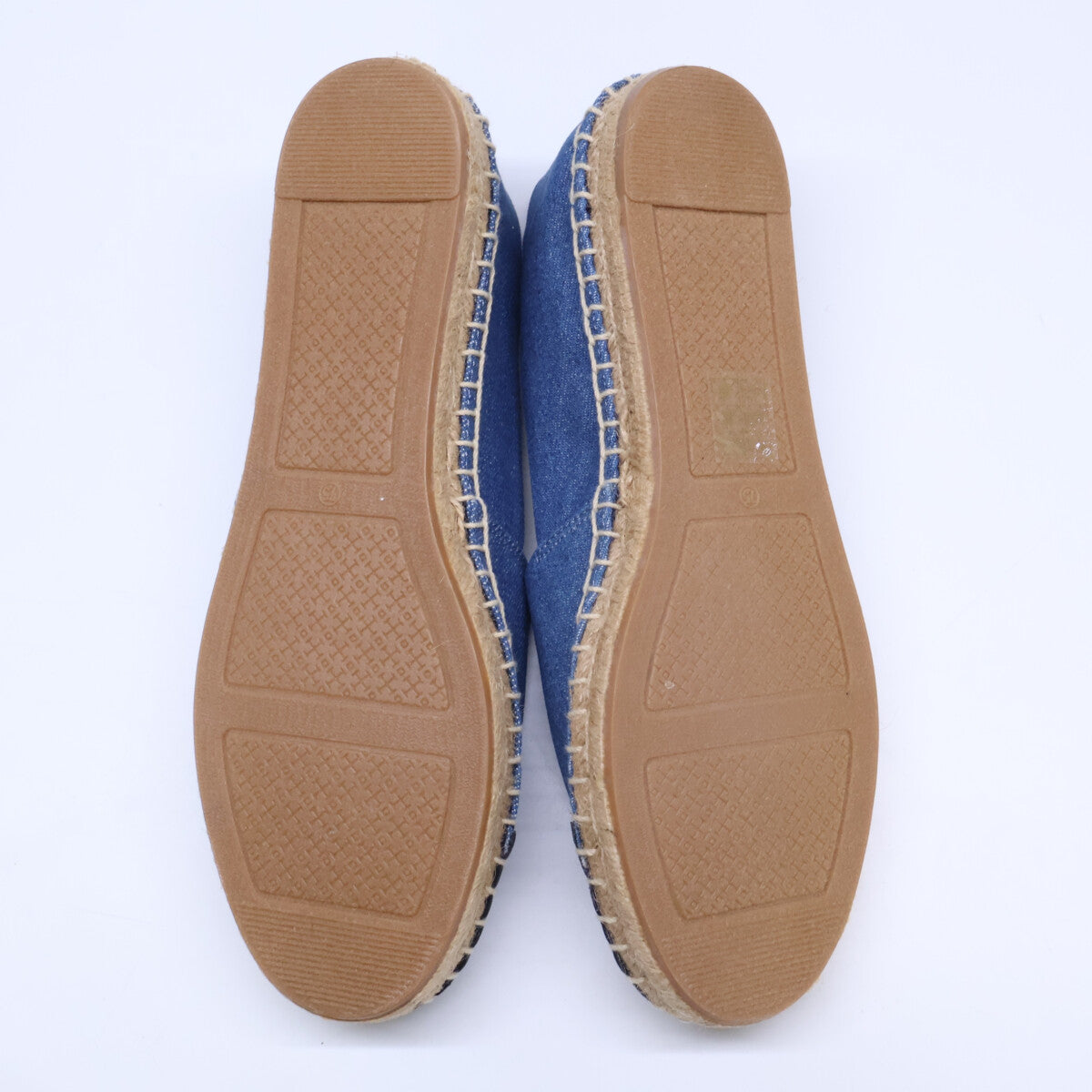 Tory Burch トリーバーチ 【新品同様】刺繍ロゴ デニムｘレザー エスパドリーユ シューズ シューズ