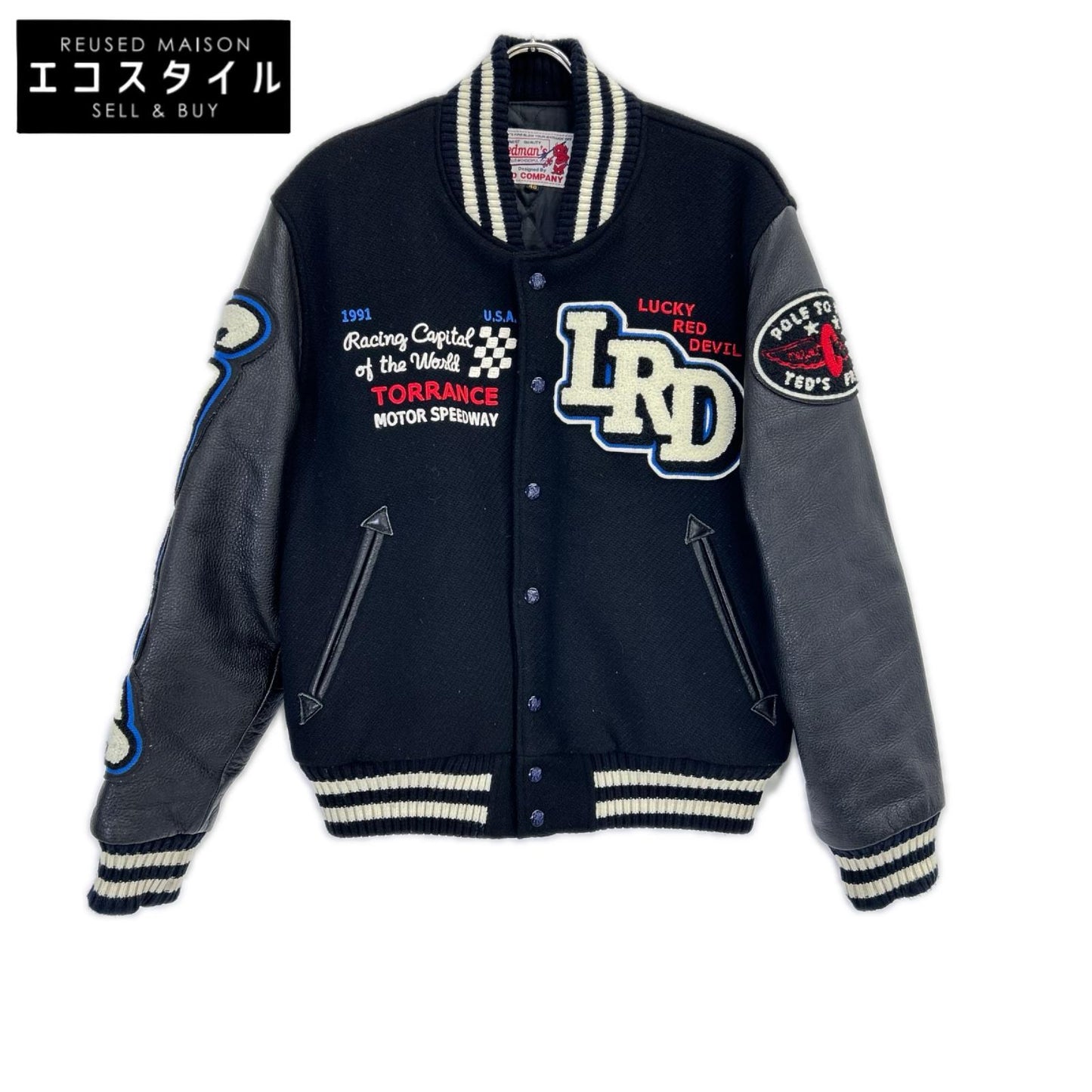 TEDMAN テッドマン 600着限定 239/600 Limited Edition TDJ-11000 ブラック ウール×カーフ 青鬼 スタジャン ジャケット