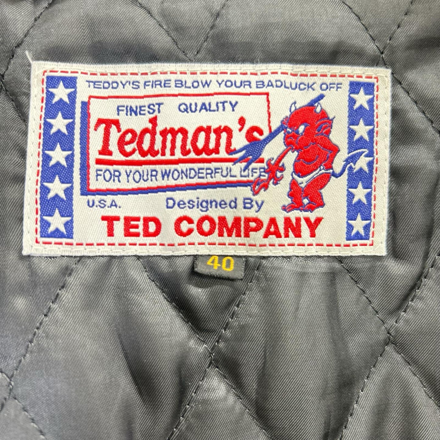 TEDMAN テッドマン 600着限定 239/600 Limited Edition TDJ-11000 ブラック ウール×カーフ 青鬼 スタジャン ジャケット