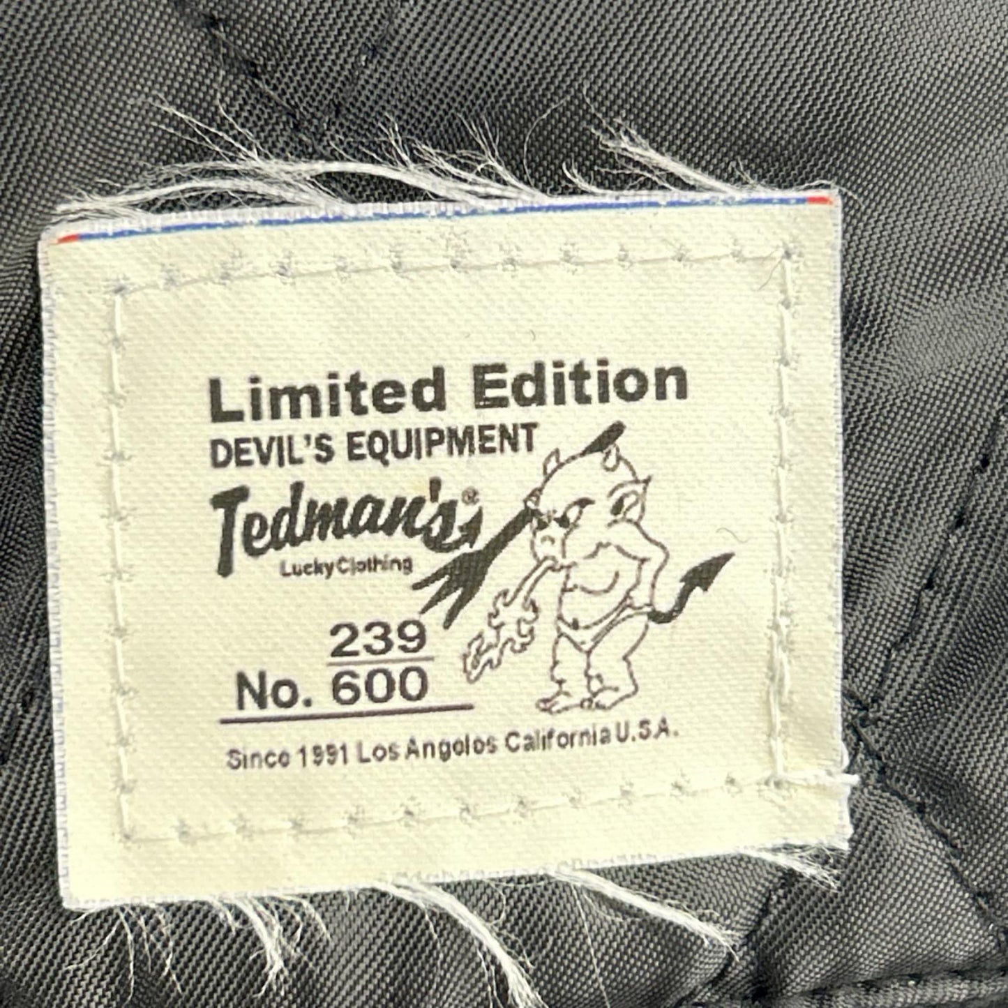 TEDMAN テッドマン 600着限定 239/600 Limited Edition TDJ-11000 ブラック ウール×カーフ 青鬼 スタジャン ジャケット