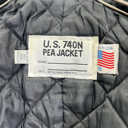 schott ショット U.S.740N グレー メルトンウール キルトライニング アンカーボタン ダブルブレストピーコート コート