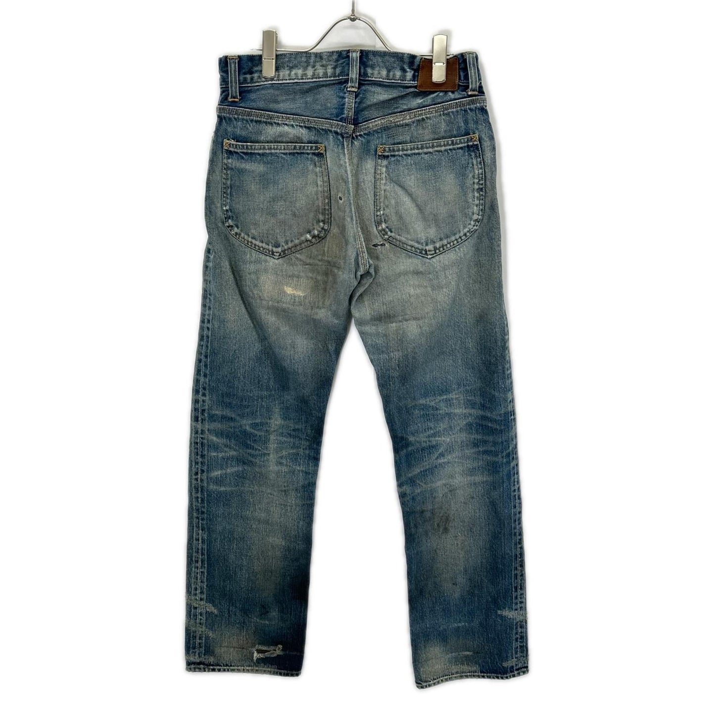 GLADHAND グラッドハンド インディゴ GLADDEN DENIM TYPE-1 ダメージ/リペア USED加工 セルヴィッチストレートデニム ボトムス