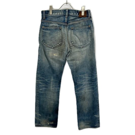 GLADHAND グラッドハンド インディゴ GLADDEN DENIM TYPE-1 ダメージ/リペア USED加工 セルヴィッチストレートデニム ボトムス