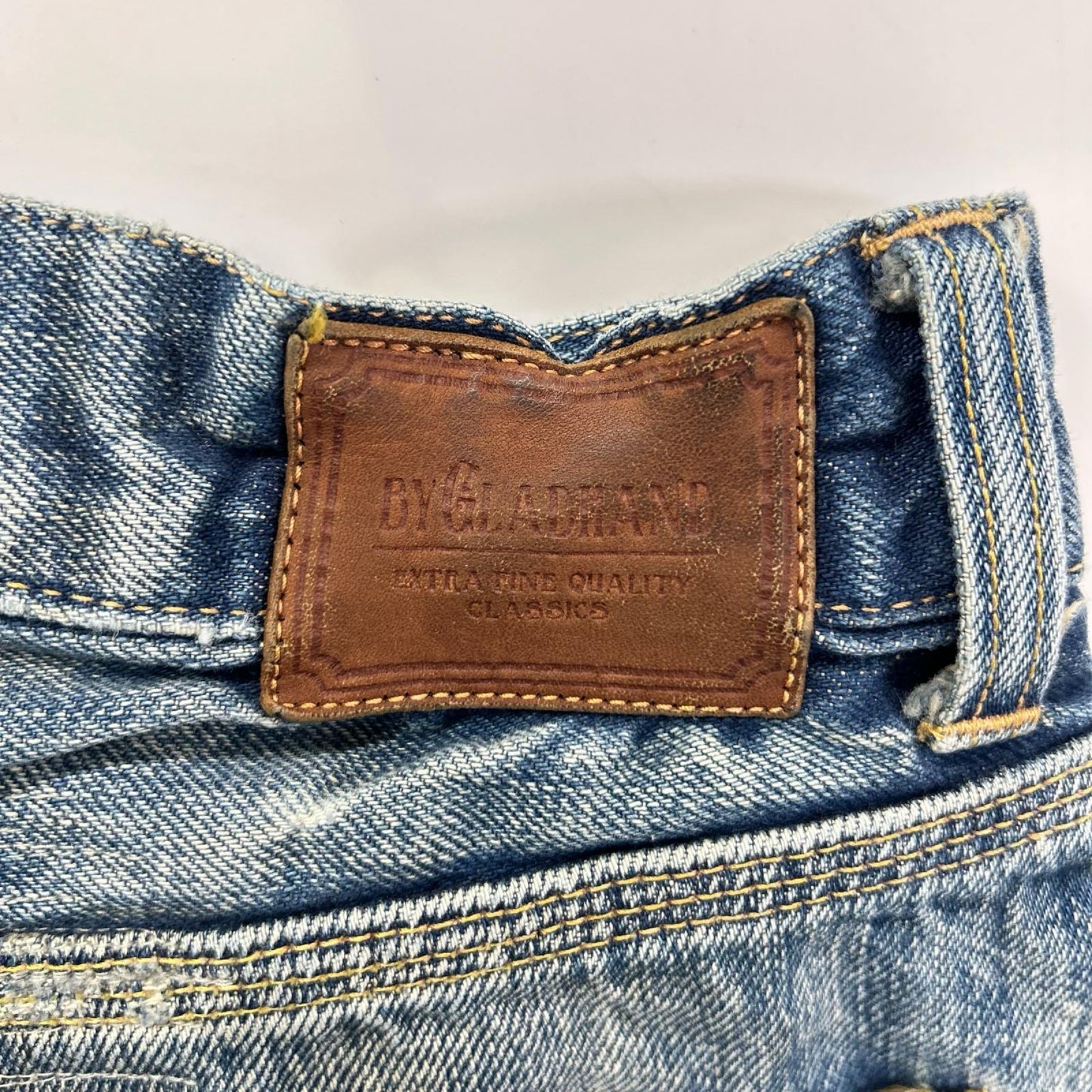 GLADHAND グラッドハンド インディゴ GLADDEN DENIM TYPE-1 ダメージ/リペア USED加工 セルヴィッチストレートデニム ボトムス