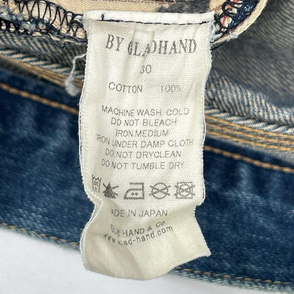 GLADHAND グラッドハンド インディゴ GLADDEN DENIM TYPE-1 ダメージ/リペア USED加工 セルヴィッチストレートデニム ボトムス