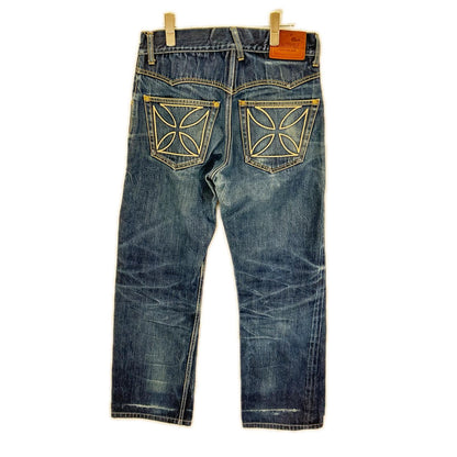 GANGSTERVILLE ギャングスタービル インディゴ IRON CROSS/アイアンクロス刺繍 Thug Denim デニムパンツ ボトムス
