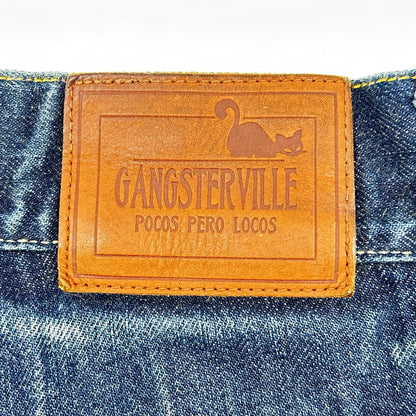 GANGSTERVILLE ギャングスタービル インディゴ IRON CROSS/アイアンクロス刺繍 Thug Denim デニムパンツ ボトムス