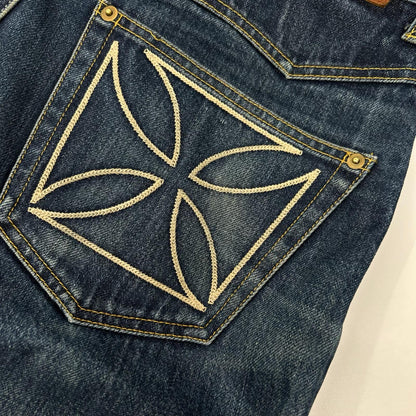 GANGSTERVILLE ギャングスタービル インディゴ IRON CROSS/アイアンクロス刺繍 Thug Denim デニムパンツ ボトムス