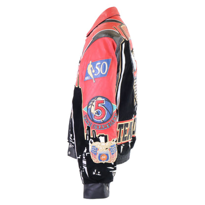 JEFF HAMILTON ジェフハミルトン Limited Edition 90's Chicago Bulls シカゴ ブルズ NBA champions TEAM OF THE 90's ラインストーン レザージャケット ジャケット