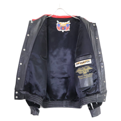 JEFF HAMILTON ジェフハミルトン Limited Edition 90's Chicago Bulls シカゴ ブルズ NBA champions TEAM OF THE 90's ラインストーン レザージャケット ジャケット