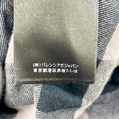 BALENCIAGA バレンシアガ 21年製 681007 ブラック×ピンク ブロックチェック 長袖オーバーシャツ トップス