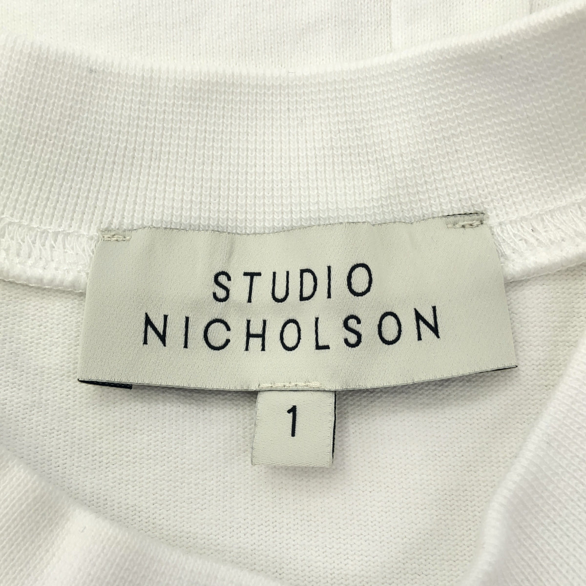 STUDIO NICHOLSON スタジオ ニコルソン ホワイト コットン100 クルーネックワンピース トップス