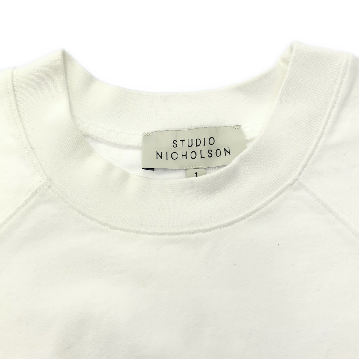 STUDIO NICHOLSON スタジオ ニコルソン ホワイト コットン100 クルーネックワンピース トップス