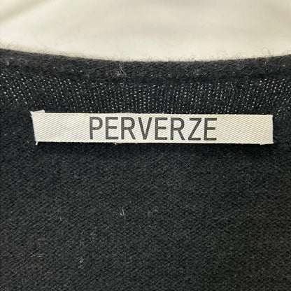 PERVERZE パーバーズ ブラック×グレー ラムウール レイヤードニットベスト ベスト