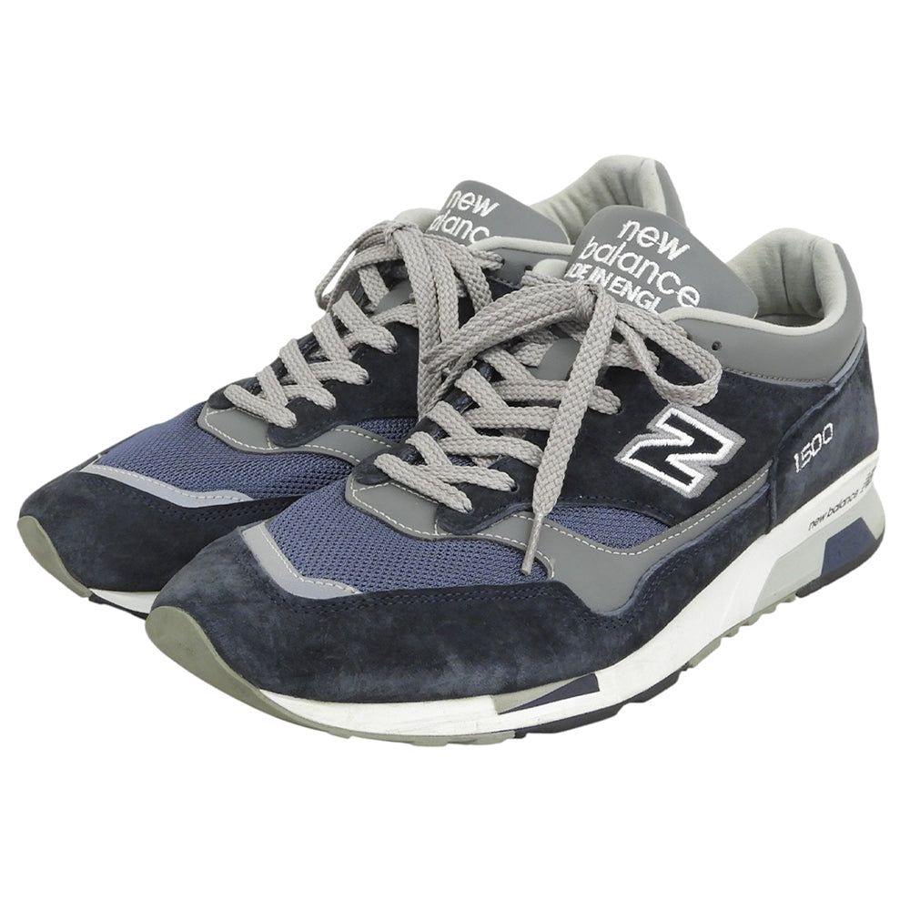 NEW BALANCE ニューバランス ピッグスキンスエード×メッシュ ローカット スニーカー シューズ ネイビー USA12 イングランド製 M1500PNV シューズ