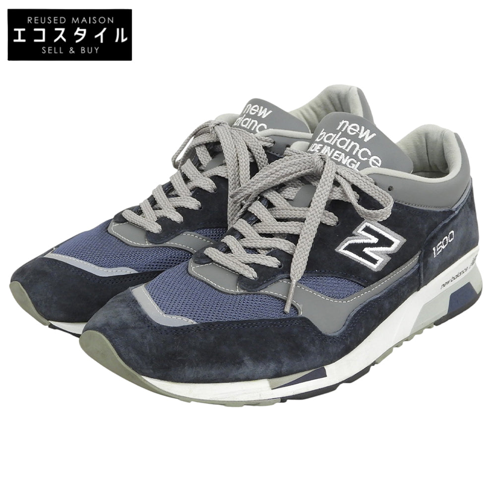 NEW BALANCE ニューバランス ピッグスキンスエード×メッシュ ローカット スニーカー シューズ ネイビー USA12 イングランド製 M1500PNV シューズ