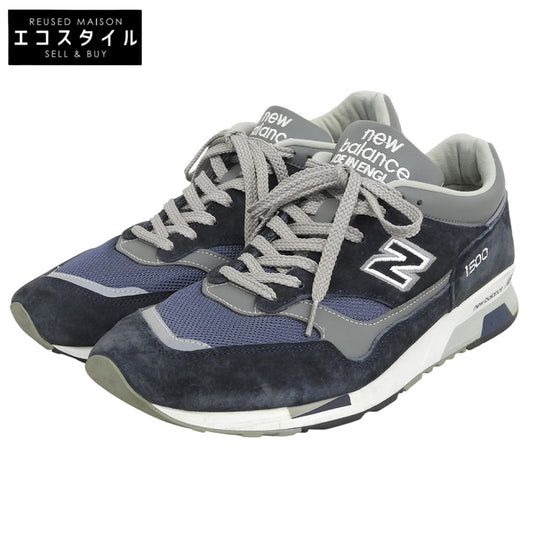 NEW BALANCE ニューバランス ピッグスキンスエード×メッシュ ローカット スニーカー シューズ ネイビー USA12 イングランド製 M1500PNV シューズ