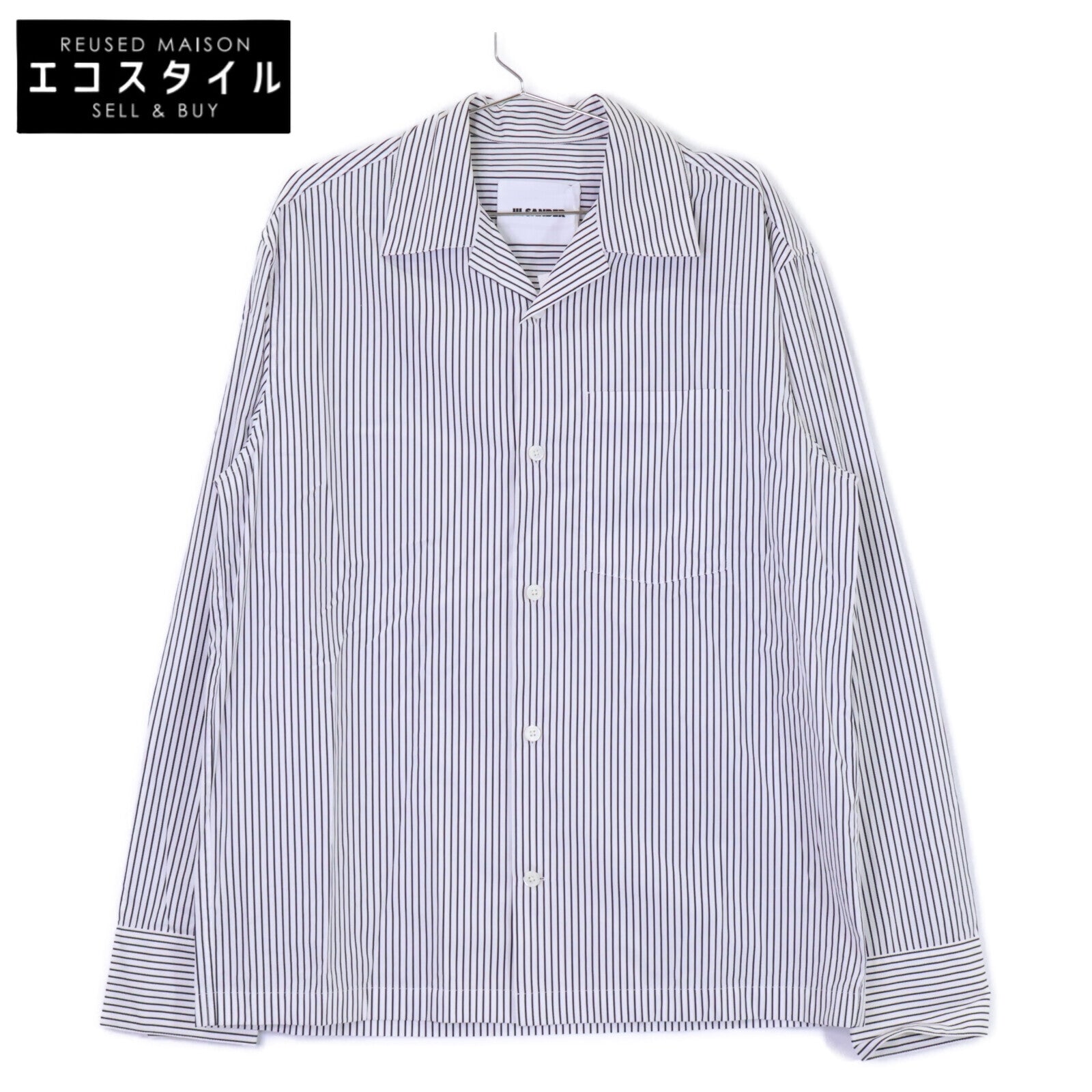JILSANDER ジルサンダー 【新品同様/国内正規/26年製】J22DL0359 Lightweight Cotton Shirt ストライプ オープンカラー 長袖シャツ トップス