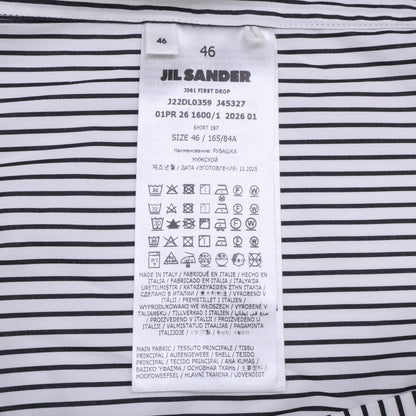 JILSANDER ジルサンダー 【新品同様/国内正規/26年製】J22DL0359 Lightweight Cotton Shirt ストライプ オープンカラー 長袖シャツ トップス