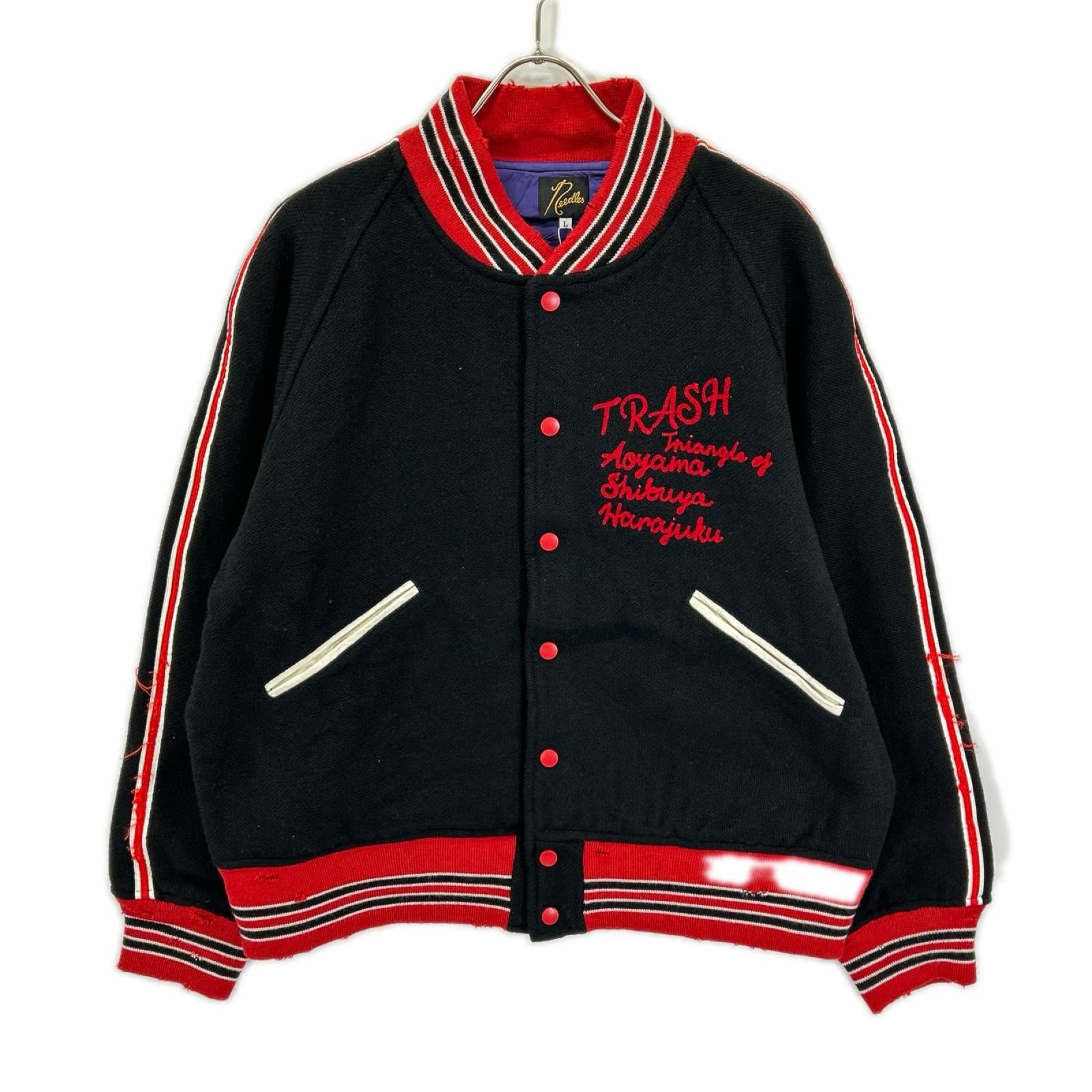 needles ニードルズ RW168 ブラック Deconstructed Lettered Jacket - Wool Melton レタードジャケット ジャケット