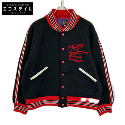 needles ニードルズ RW168 ブラック Deconstructed Lettered Jacket - Wool Melton レタードジャケット ジャケット