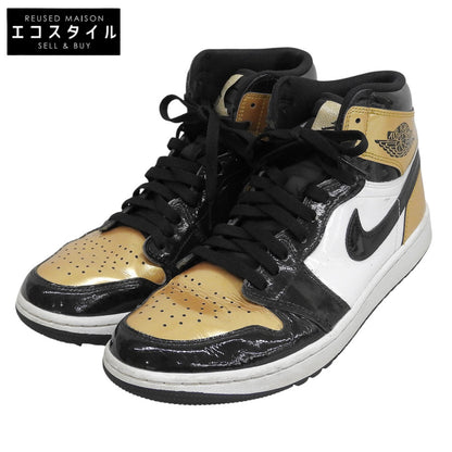 NIKE ナイキ ナイキ エア ジョーダン 1 ハイ ゴルフ ゴールド トゥ スニーカー シューズ メンズ ブラック/ゴールド 28cm 24年製 シューズ