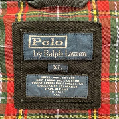 POLObyRalphLauren ポロラルフローレン 90's ブラック 裏地タータンチェック レッドポニー刺繍 スイングトップ ジャケット