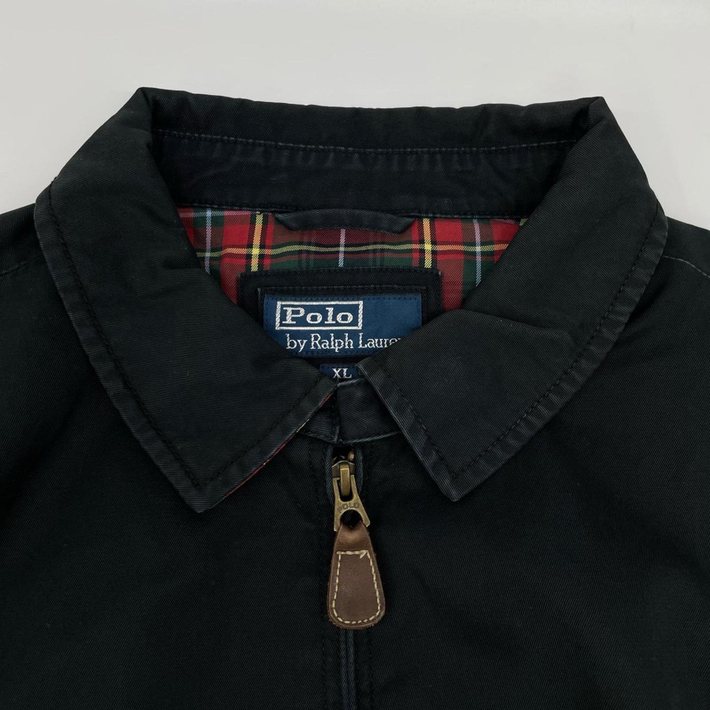 POLObyRalphLauren ポロラルフローレン 90's ブラック 裏地タータンチェック レッドポニー刺繍 スイングトップ ジャケット