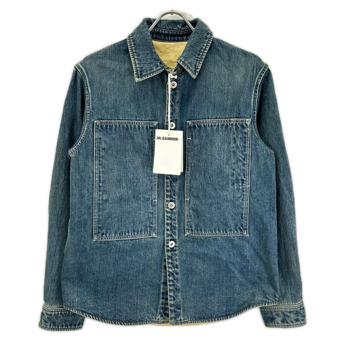 JIL SANDER+ ジルサンダープラス 25年製 J40DL0160 ロゴパッチ デニムオーバーシャツ/ジャケット ジャケット
