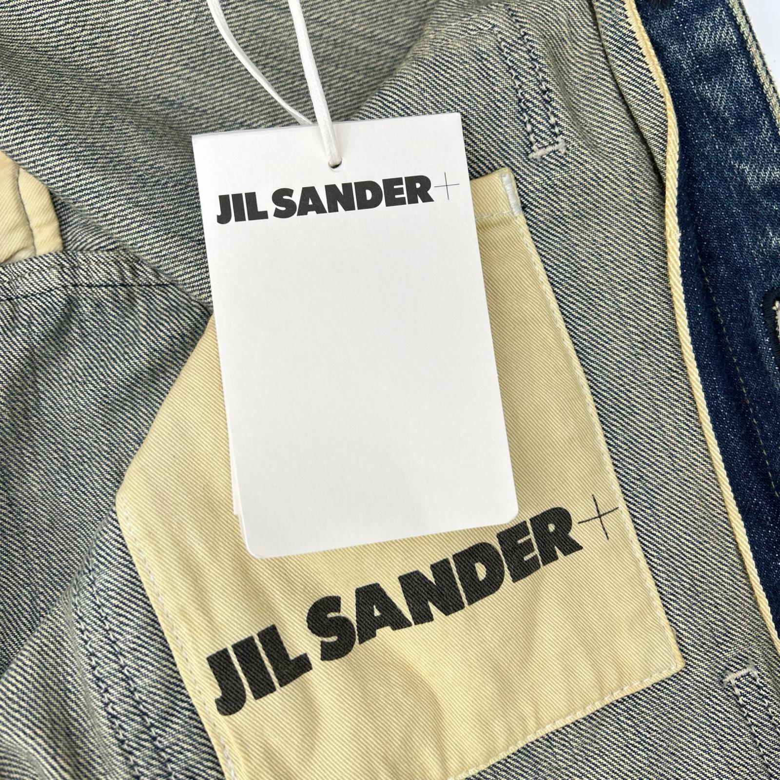 JIL SANDER+ ジルサンダープラス 25年製 J40DL0160 ロゴパッチ デニムオーバーシャツ/ジャケット ジャケット