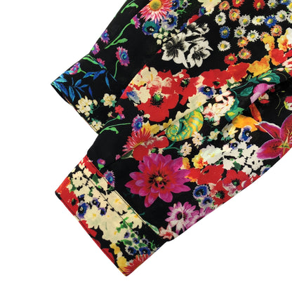 ETRO エトロ ブラック シルク フラワーボタン ボタニカル 長袖シャツ トップス