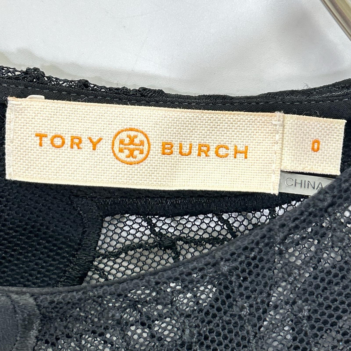 Tory Burch トリーバーチ ブラック ボタニカル柄 シアードレス ワンピース