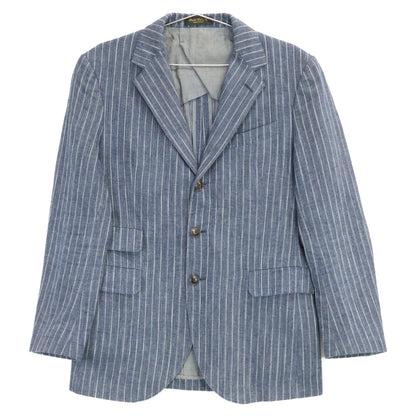 RRL RRL 782959825001 Made in Italy Indigo Cotton × Linen Center-vented Striped 3-button Tailored Jacket Jacket
