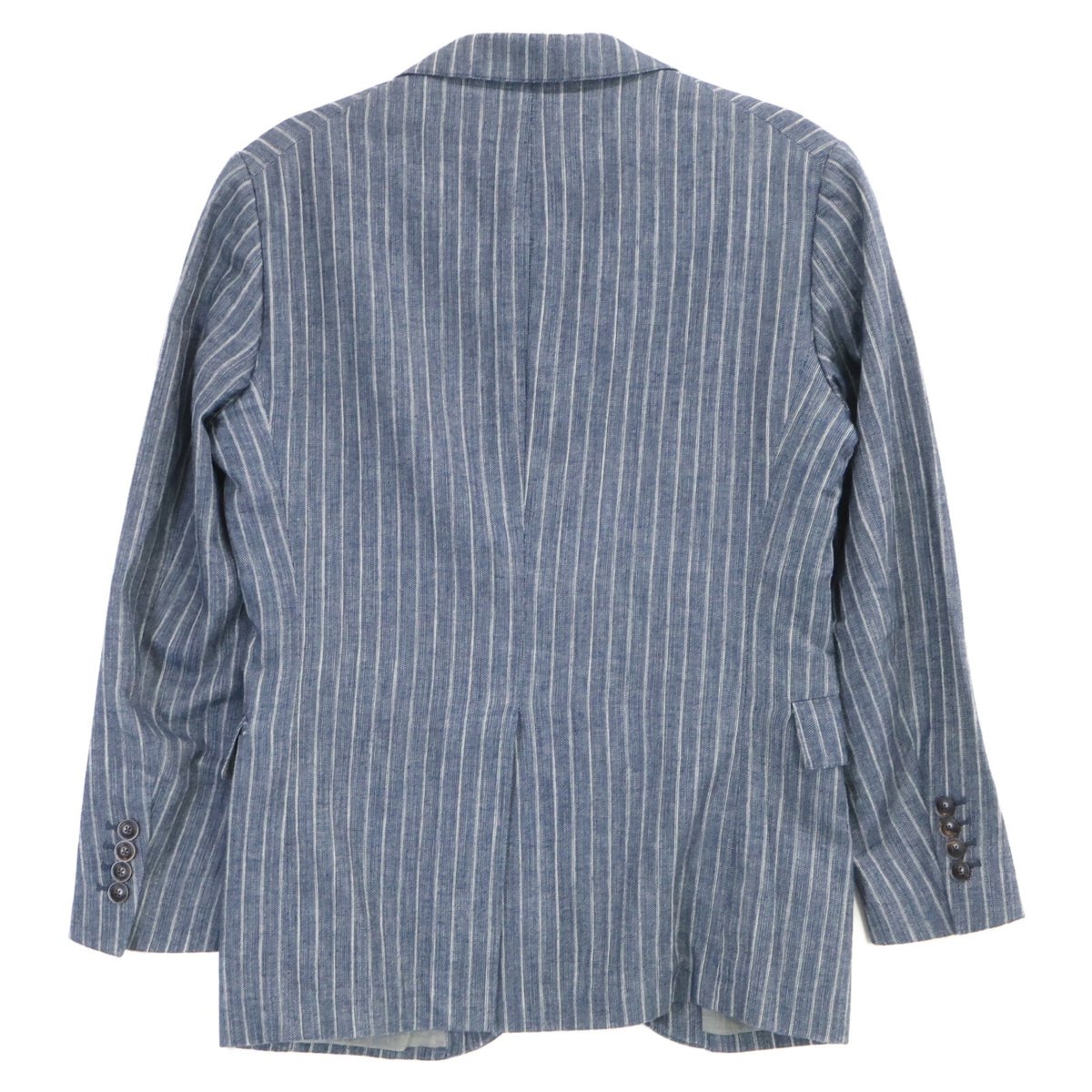 RRL RRL 782959825001 Made in Italy Indigo Cotton × Linen Center-vented Striped 3-button Tailored Jacket Jacket