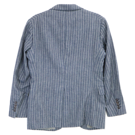 RRL RRL 782959825001 Made in Italy Indigo Cotton × Linen Center-vented Striped 3-button Tailored Jacket Jacket