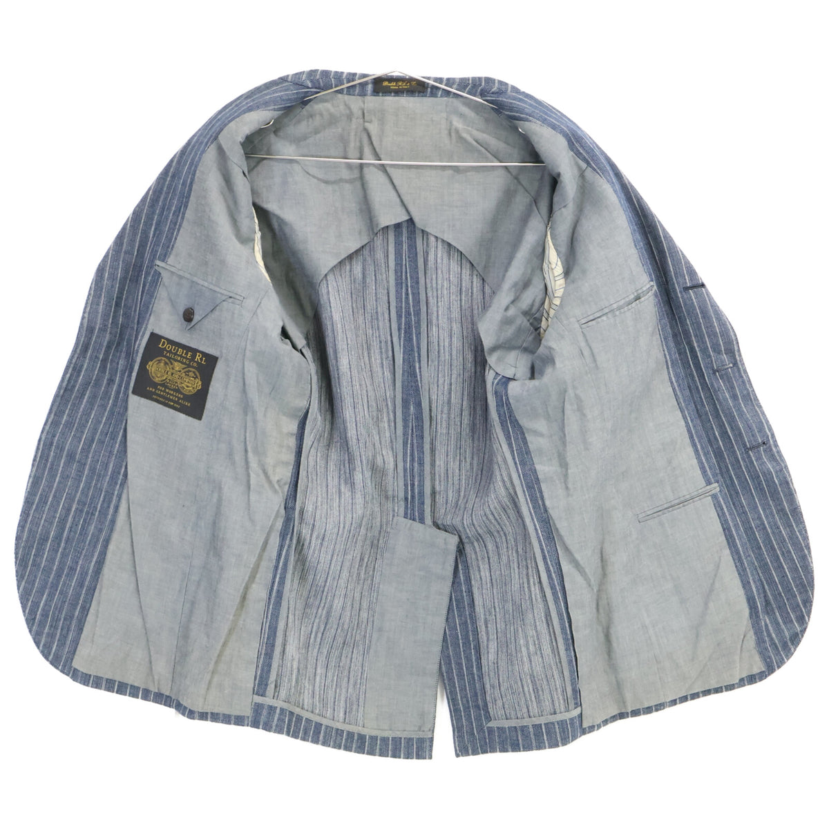 RRL RRL 782959825001 Made in Italy Indigo Cotton × Linen Center-vented Striped 3-button Tailored Jacket Jacket