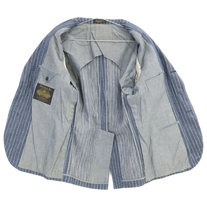 RRL RRL 782959825001 Made in Italy Indigo Cotton × Linen Center-vented Striped 3-button Tailored Jacket Jacket