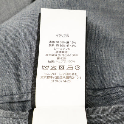RRL RRL 782959825001 Made in Italy Indigo Cotton × Linen Center-vented Striped 3-button Tailored Jacket Jacket